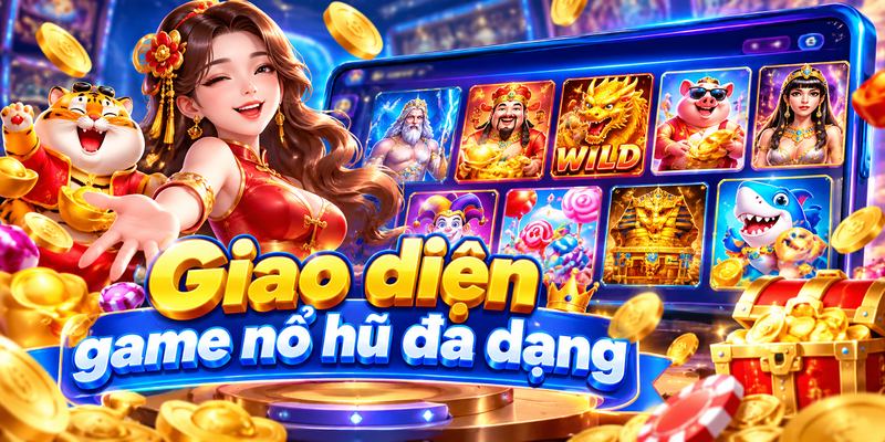 Giao diện game nổ hũ trực quan, đa dạng chủ đề